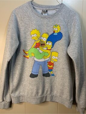 Men's Gray The Simpsons Graphic Crewneck Sweatshirt - licensed read measurements